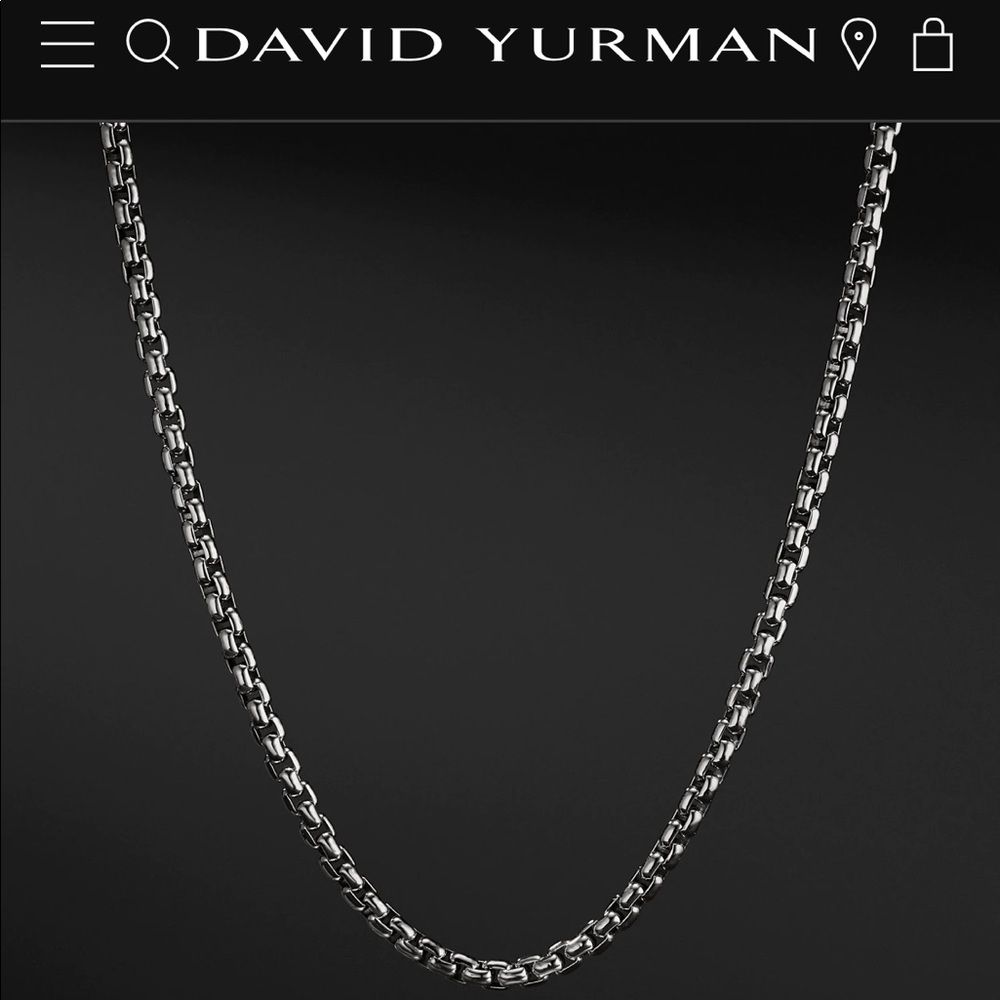 David Yurman 32" Sterling Box Chain Necklace with Gold Accent